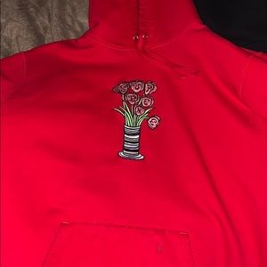 Red authentic supreme hoodie